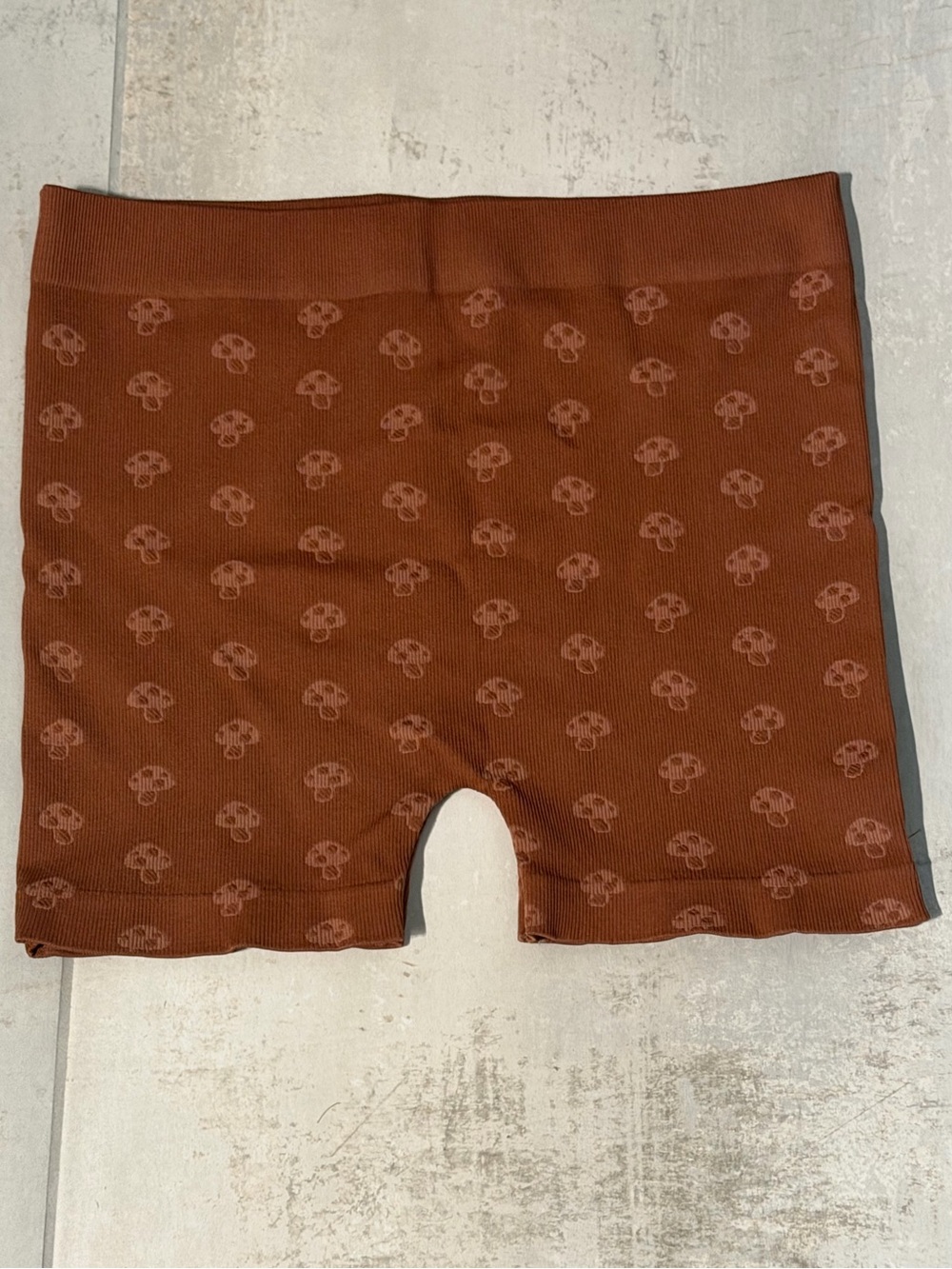 Women’s Brown Mushroom-Print Bike Shorts